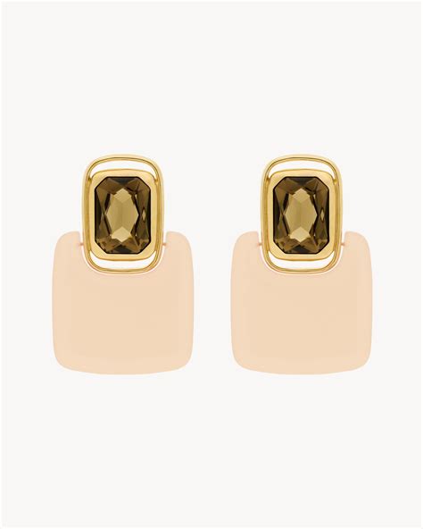 ysl deconstructed earrings|ysl cabochon square earrings.